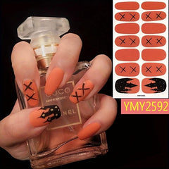 Halloween Ghost Pumpkin Nail Art Stickers Full Nail Polish Strips