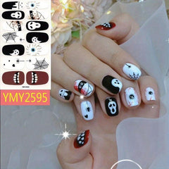 Halloween Ghost Pumpkin Nail Art Stickers Full Nail Polish Strips