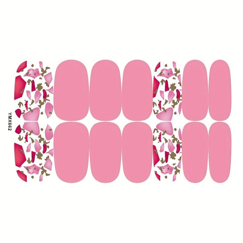 Waterproof Nail Polish Stickers Full Cover Nail Decal Strips 8 Sheet