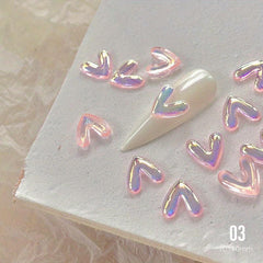 50pcs 3D Aurora Love Hearts Nail Gems