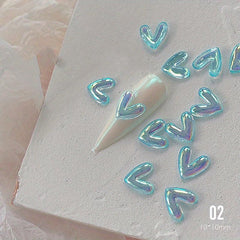 50pcs 3D Aurora Love Hearts Nail Gems