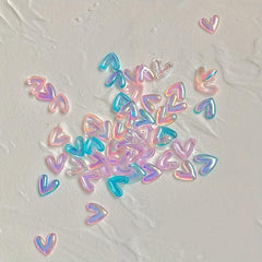 50pcs 3D Aurora Love Hearts Nail Gems