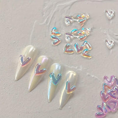 50pcs 3D Aurora Love Hearts Nail Gems