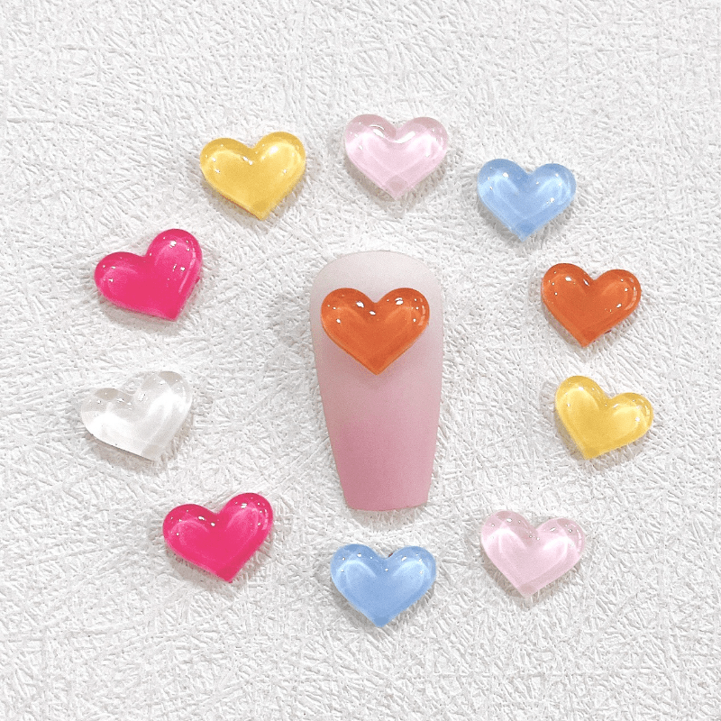 3D Heart Nail Art Charms Nail Jewelry Rhinestones