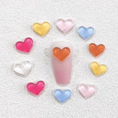 3D Heart Nail Art Charms Nail Jewelry Rhinestones