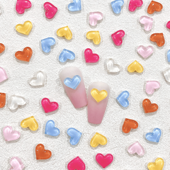 3D Heart Nail Art Charms Nail Jewelry Rhinestones