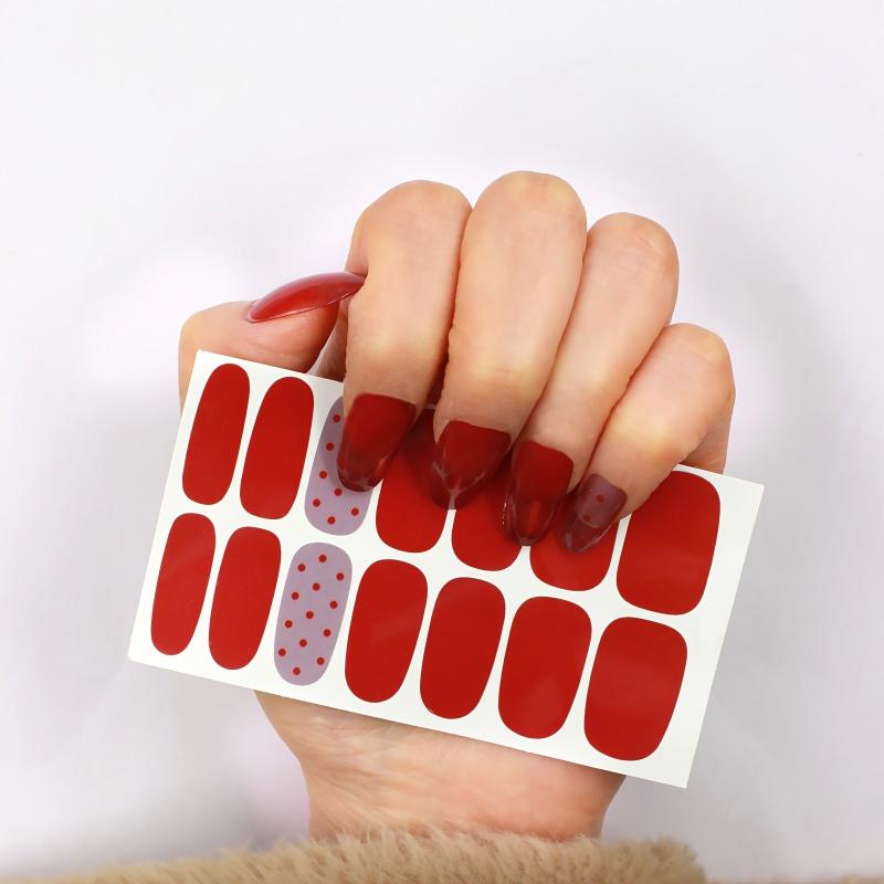 Retro Nail Wraps Nail Art Stickers Self Adhesive Gel Nail Strips for Women