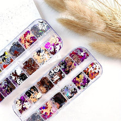 Halloween Nail Glitter Sequins 3D Holographic Pumpkin Witch Spider