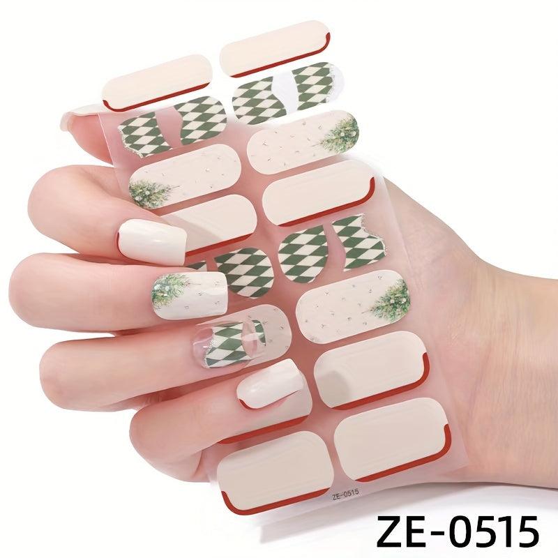Christmas Nail Polish Stickers Snowflake Santa Claus Nail Strips Xmas Parties