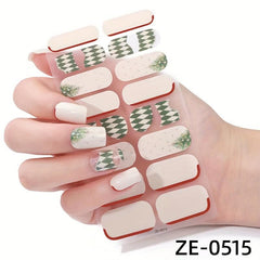 Christmas Nail Polish Stickers Snowflake Santa Claus Nail Strips Xmas Parties