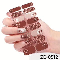 Christmas Nail Polish Stickers Snowflake Santa Claus Nail Strips Xmas Parties