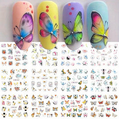 12PCS Nail Transfer Stickers Summer Nail Art Decoration