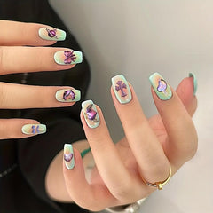 5D Embossed Y2K Nail Art Stickers Heart Bow Cross Nail Art Decals
