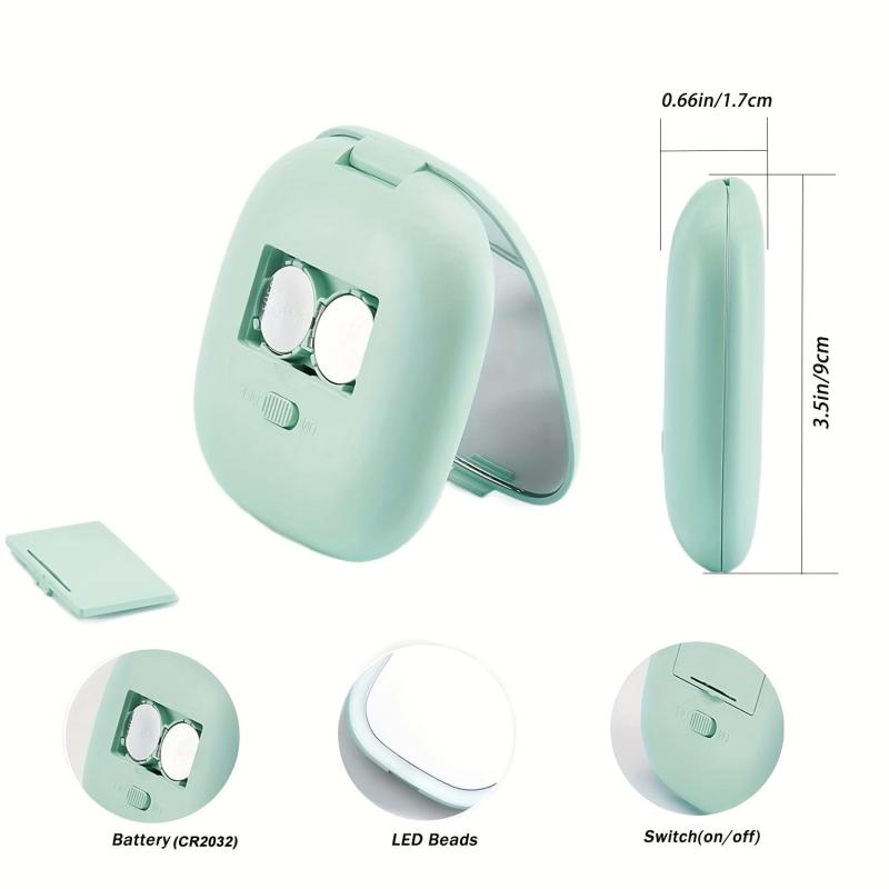LED Pocket Mirror 1X 5X Magnification Compact Travel Makeup Mirror