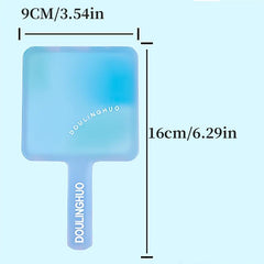 Translucent Square Handheld Mirror Makeup Mirror Portable Beauty Mirror