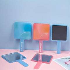 Translucent Square Handheld Mirror Makeup Mirror Portable Beauty Mirror