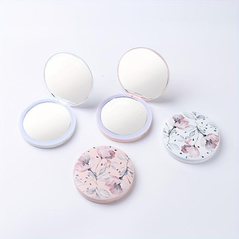 LED Lighted Travel Makeup Mirror USB Rechargeable Compact Portable Hand Mirror