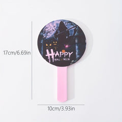 Pumpkin & Bat Hand Mirror Small Vanity Cosmetic Touch up Mirror