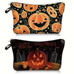Halloween Pumpkin Makeup Bag Portable Toiletry Pouch