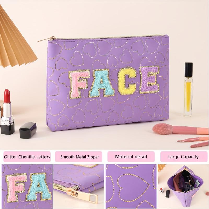 Roomy Makeup Bag Lipstick Pouch Zipper Bag Waterproof Toiletry Bag Organizer