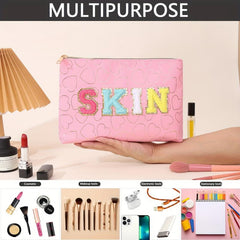 Roomy Makeup Bag Lipstick Pouch Zipper Bag Waterproof Toiletry Bag Organizer