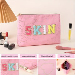 Roomy Makeup Bag Lipstick Pouch Zipper Bag Waterproof Toiletry Bag Organizer