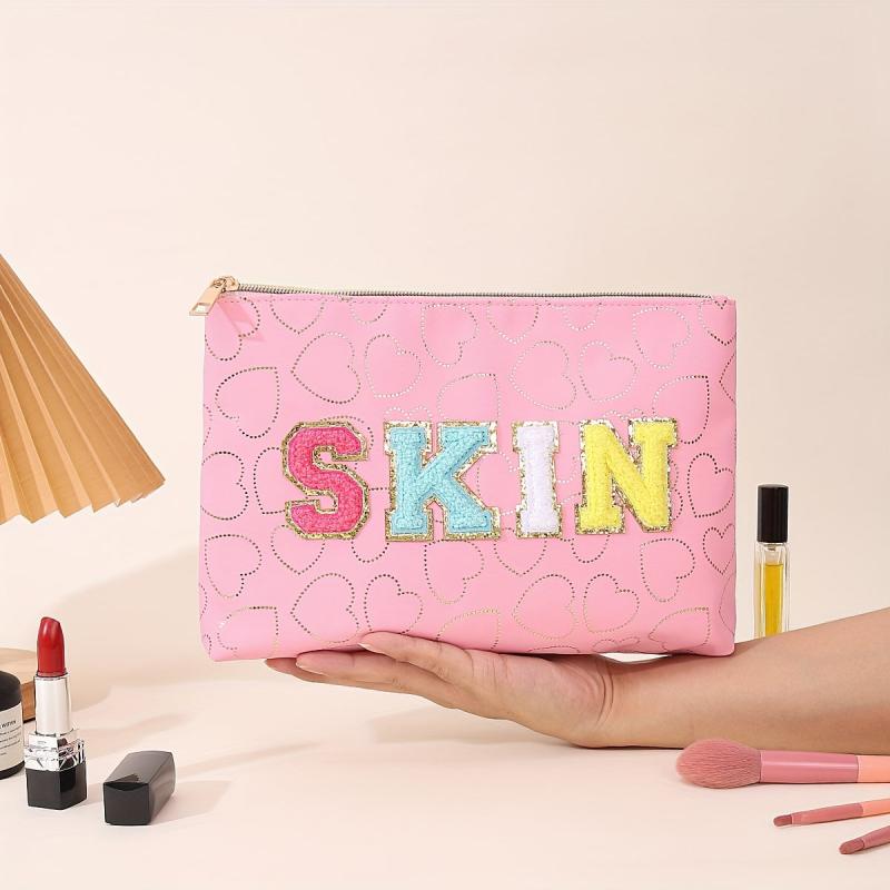 Roomy Makeup Bag Lipstick Pouch Zipper Bag Waterproof Toiletry Bag Organizer
