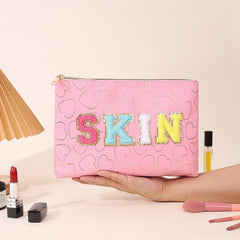 Roomy Makeup Bag Lipstick Pouch Zipper Bag Waterproof Toiletry Bag Organizer