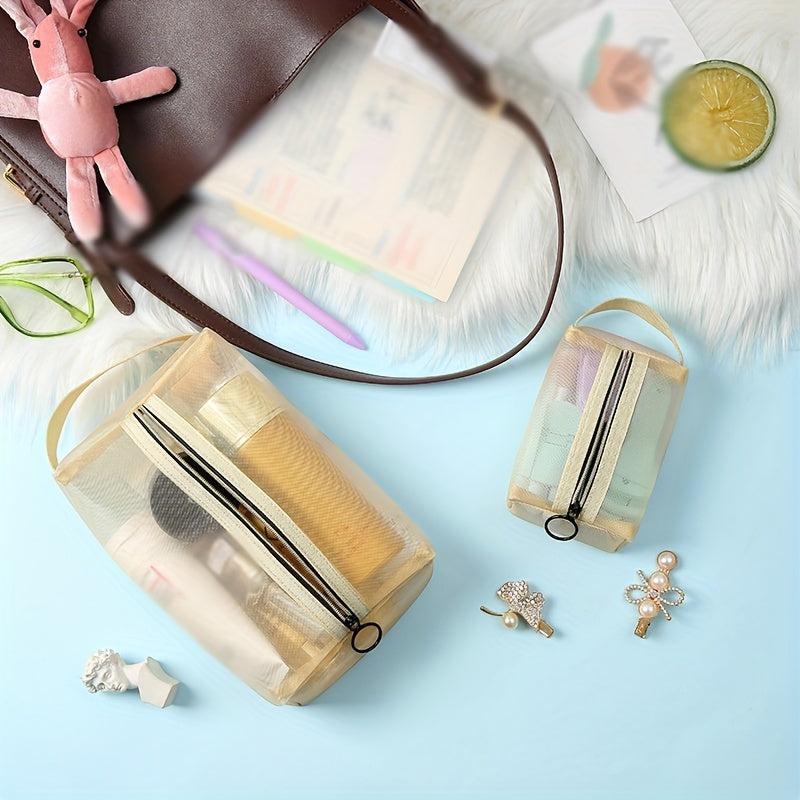 Zipper Mesh Makeup Bag Travel Cosmetic Pouch for Women