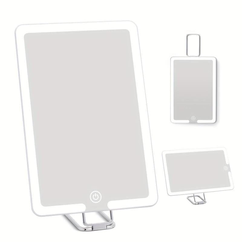 Travel Makeup Mirror with Lights 360 Stand & 10X Magnifying Mirror