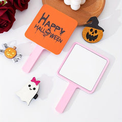 Skull & Letter Pattern Hand Mirror Small Square Vanity Mirror