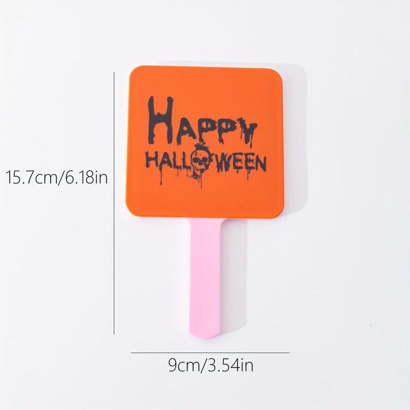 Skull & Letter Pattern Hand Mirror Small Square Vanity Mirror