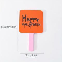 Skull & Letter Pattern Hand Mirror Small Square Vanity Mirror