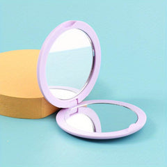 Round Folding Double sided Mirror Mini Compact Mirror Flip Cover Student Carry