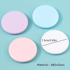 Round Folding Double sided Mirror Mini Compact Mirror Flip Cover Student Carry