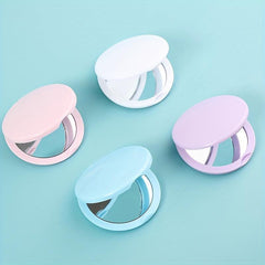 Round Folding Double sided Mirror Mini Compact Mirror Flip Cover Student Carry