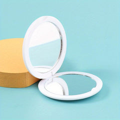 Round Folding Double sided Mirror Mini Compact Mirror Flip Cover Student Carry