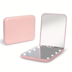 LED Compact Travel Makeup Mirror Magnifying Mirror With Light Purse Mirror