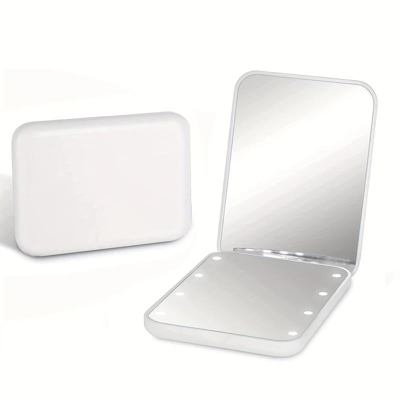 LED Compact Travel Makeup Mirror Magnifying Mirror With Light Purse Mirror