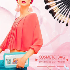 Clear Glitter Makeup Bag Nylon PVC Waterproof Travel Pouch