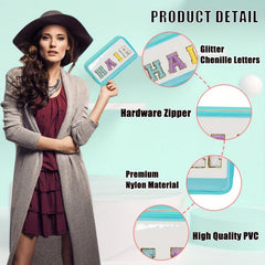 Clear Glitter Makeup Bag Nylon PVC Waterproof Travel Pouch