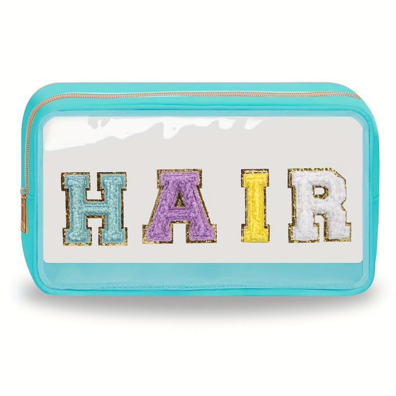 Clear Glitter Makeup Bag Nylon PVC Waterproof Travel Pouch