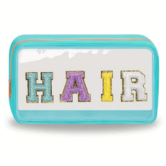 Clear Glitter Makeup Bag Nylon PVC Waterproof Travel Pouch