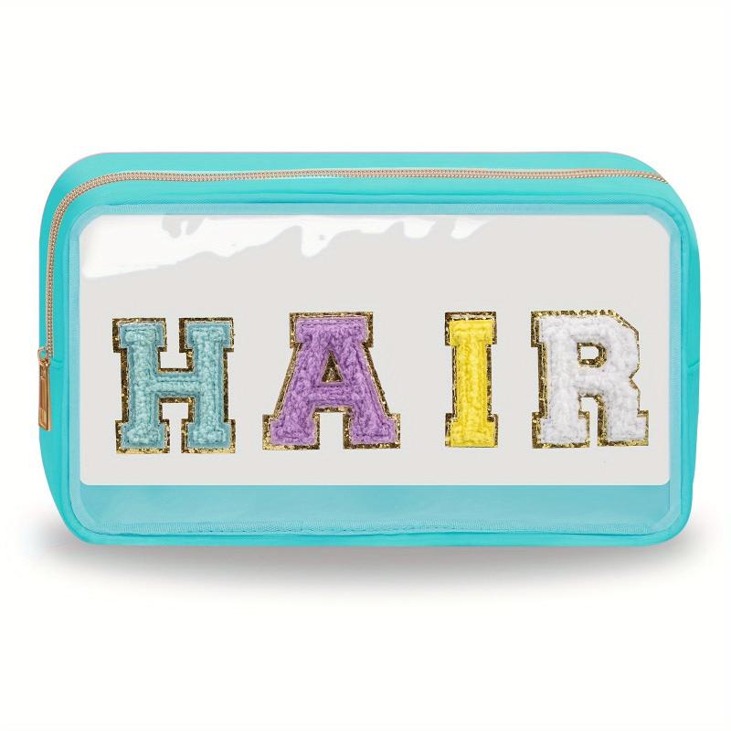 Clear Glitter Makeup Bag Nylon PVC Waterproof Travel Pouch