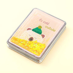 Quicksand Compact Makeup Mirror Double Sided Glitter Hand Mirror