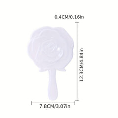 Vintage 3D Rose Handheld Mirror for Makeup & Skincare
