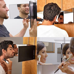 3 Way Trifold Haircut Mirror 360 Degree Mirror For Hair Cutting Shaving Grooming