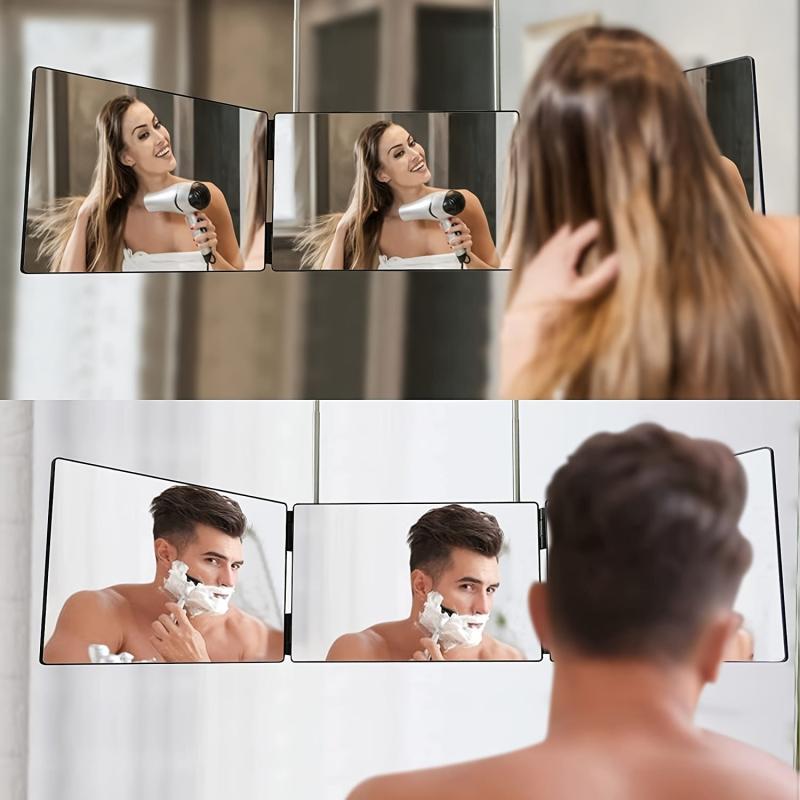 3 Way Trifold Haircut Mirror 360 Degree Mirror For Hair Cutting Shaving Grooming