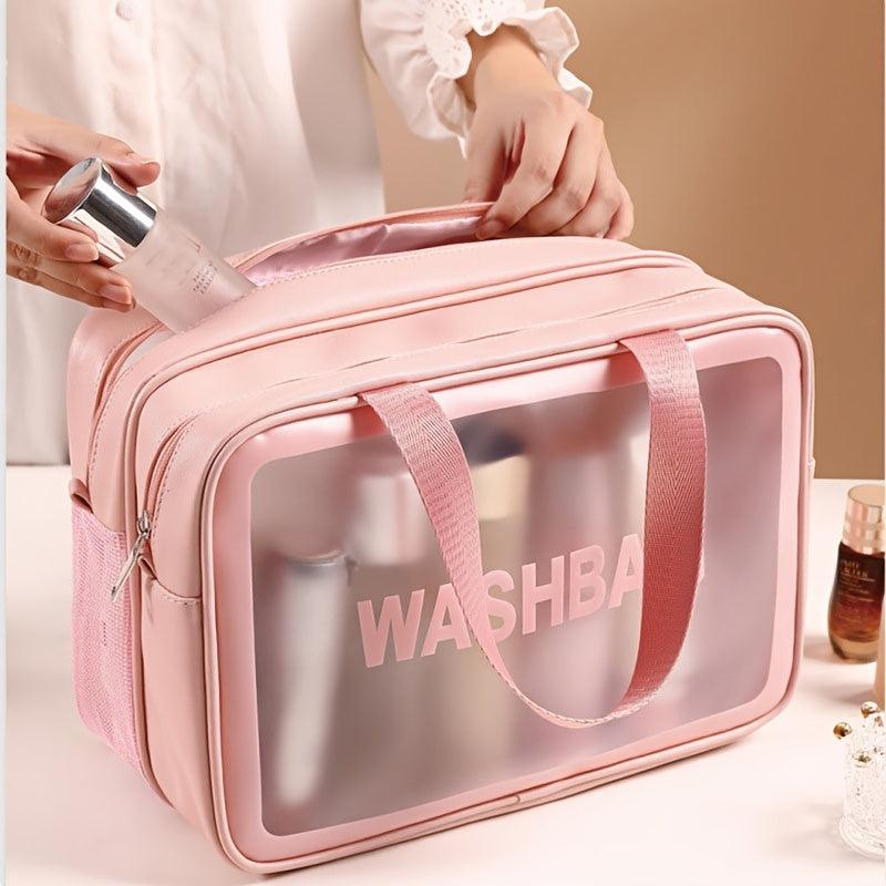 Waterproof Makeup Bag with Double Layer Storage