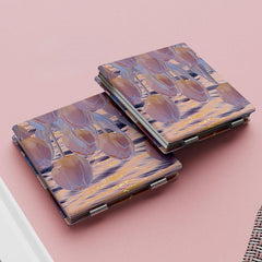 Tulip Pattern Foldable Compact Pocket Mirror for Purse - 2 Sided Makeup Vanity
